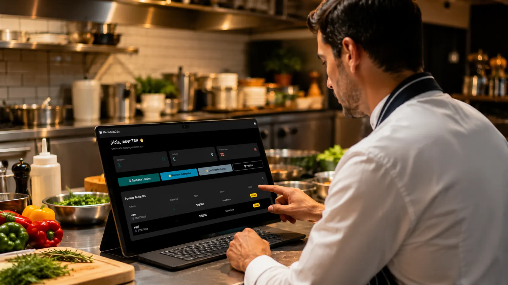 Vista de Menú, la carta digital y sistema de pedidos para restaurantes.