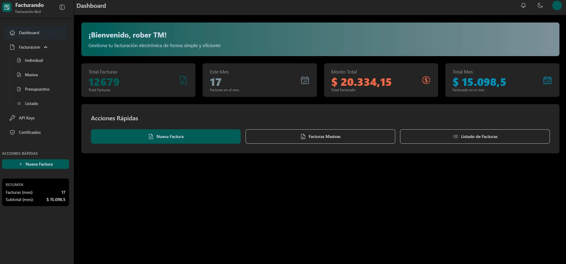 Imagen Facturando con Clic Caja